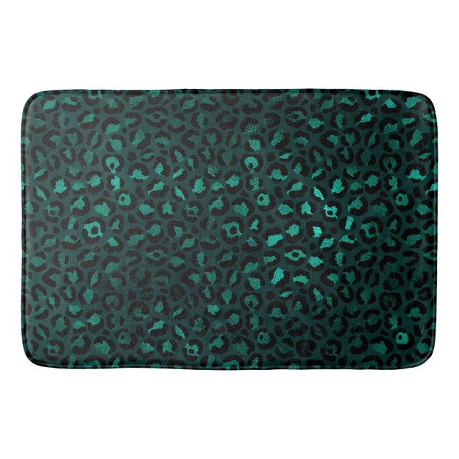 Tapis De Bain Série Teal et Gold Leopard Design 4 (Devant)