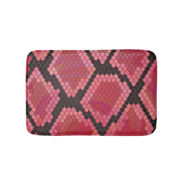 Tapis De Bain Serpent noir et rouge (Devant)