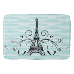 Tapis De Bain Serviette Eiffel turquoise Parfum de bain