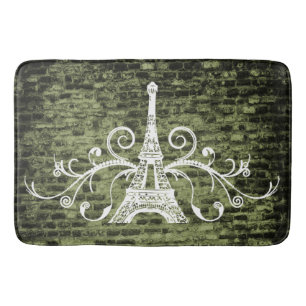 Tapis De Bain Serviette Eiffel Verte Grunge Bain Mat