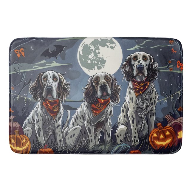Tapis De Bain Setter Anglais Halloween Effrayant (Devant)