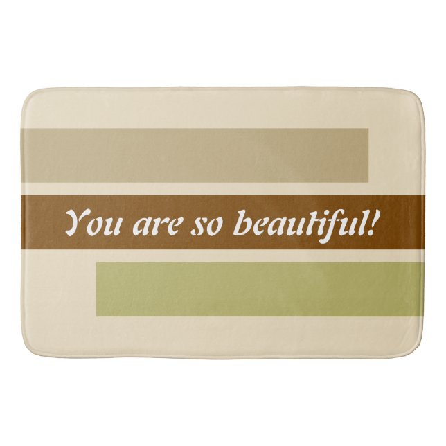 Tapis De Bain SEULEMENT DES STRIPES DE COULEUR - beige kaki (Devant)