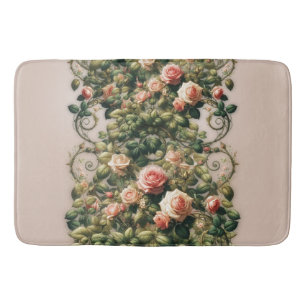 Tapis De Bain Shabby Chic Rose Vins Floral Élégant