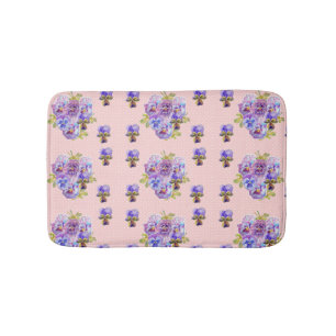 Tapis De Bain Shabby Pink Viola fleurs florales Bain Mat