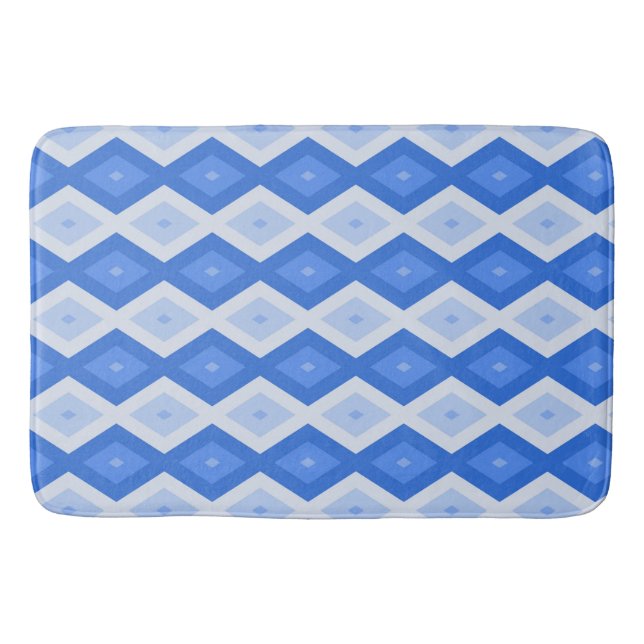 Tapis De Bain Shades of blue diamond pattern (Devant)