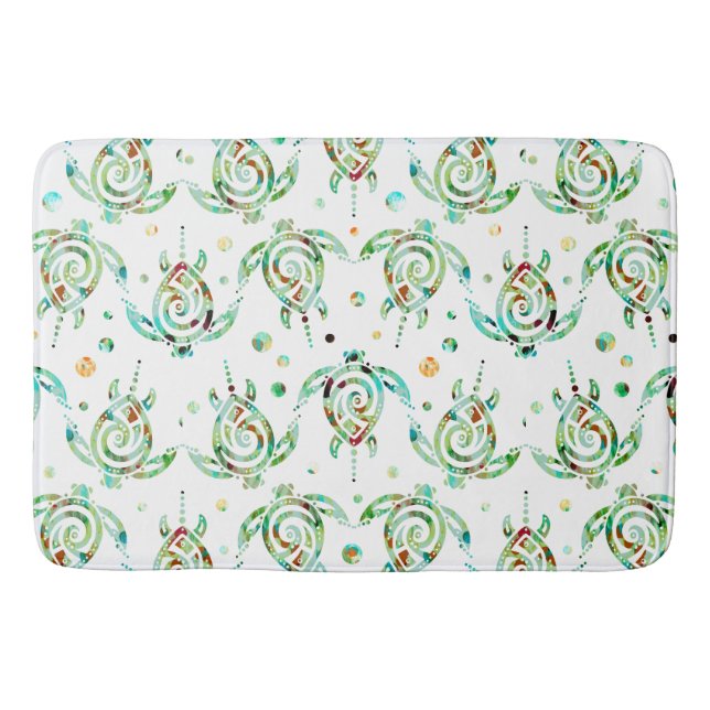 Tapis De Bain Shamanic Sea Turtle motif sans soudure + votre dos (Devant)