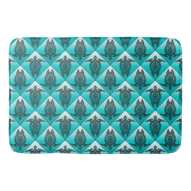 Tapis De Bain Shamanic Tortues de mer Motif - cyan (Devant)