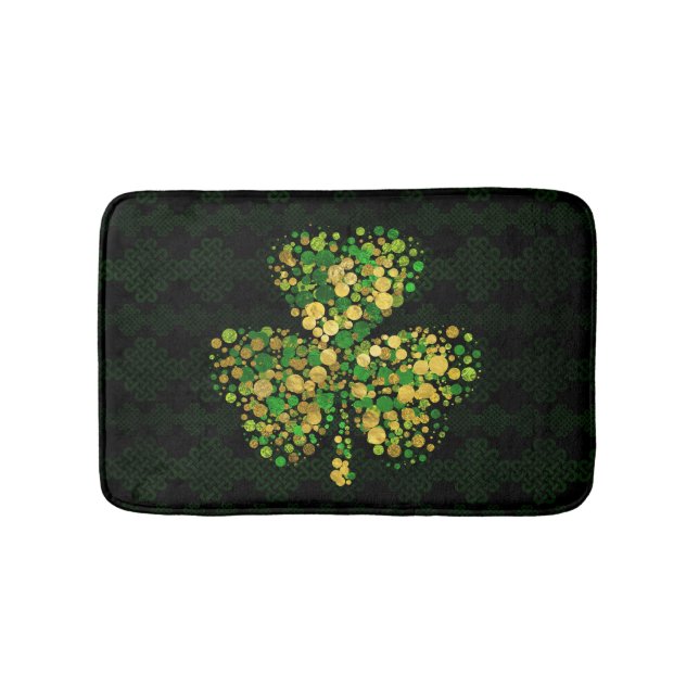 Tapis De Bain Shamrock irlandais décoratif - or et vert de (Devant)