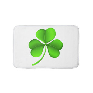 Tapis De Bain Shamrock vert sur White bmcn