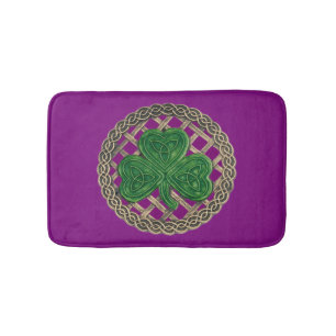 Tapis De Bain Shamrock Violet Sur Noeuds Célestes Bain Mat