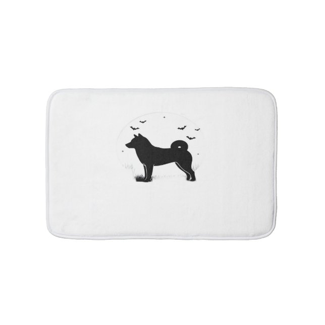Tapis De Bain Shiba Inu Chien - Halloween Lune Silhouette Oversi (Devant)