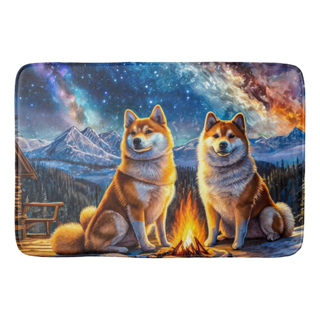 Tapis De Bain Shiba Inu Star Gazing 03 Design par Rich AMeN Gill (Devant)