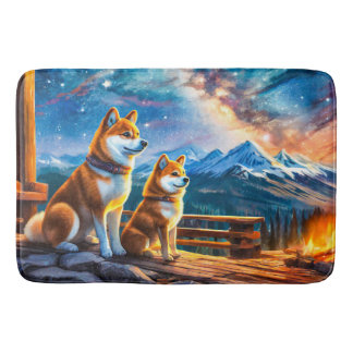 Tapis De Bain Shiba Inu Star Gazing Design par Rich AMeN Gill
