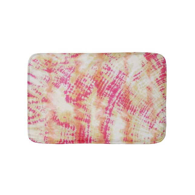 Tapis De Bain Shibori Tie Dye Rose Orange (Devant)