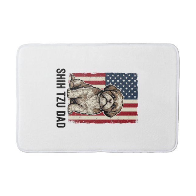 Tapis De Bain Shih Tzu Dad Patriotic Vintage Dog Shirt Design_1 (Devant)