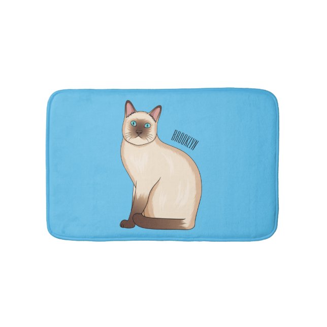 Tapis De Bain Siamese cat cartoon illustration  (Devant)