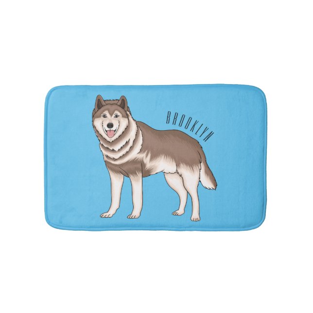 Tapis De Bain Siberian husky cartoon illustration  (Devant)