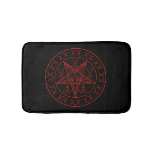 Tapis De Bain Sigil de lune triple de Baphomet et sigil de