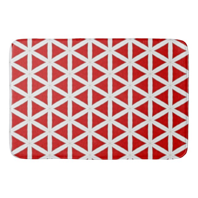 Tapis De Bain Signal Flux – Conception Moderne Rouge et Blanc (Devant)
