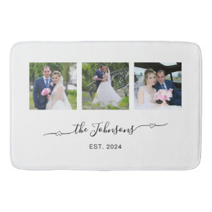 Tapis De Bain Signature de trois Mariages de la photo Heart Swas