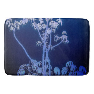 Tapis De Bain Silhouette Arbre Dans Le Mat Bain Royal Blues