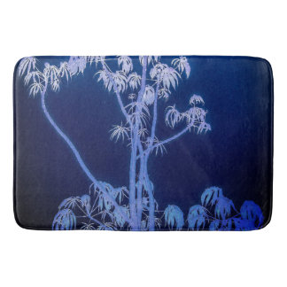 Tapis De Bain Silhouette Arbre Dans Le Mat Bain Royal Blues