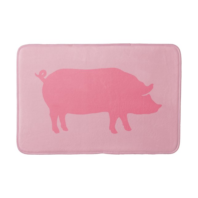 Tapis De Bain Silhouette de porc rose (Devant)