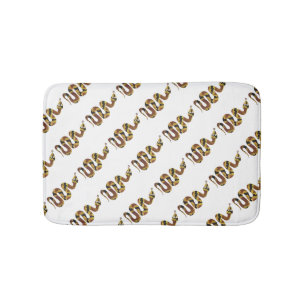 Tapis De Bain Silhouette de serpent marron et or