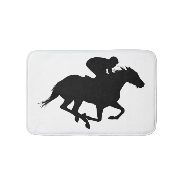 Tapis De Bain Silhouette du cheval de course (Devant)