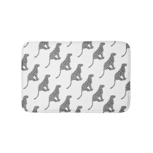 Tapis De Bain Silhouette gris léopard et gris clair