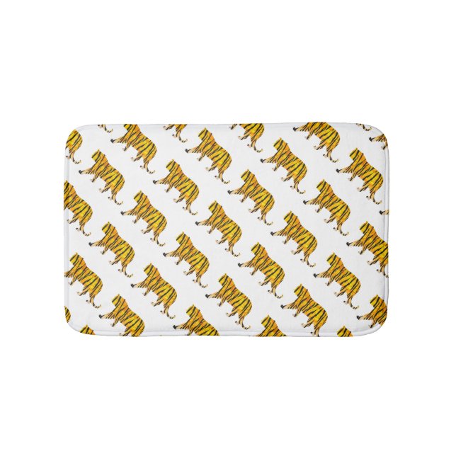 Tapis De Bain Silhouette Tiger noir et orange (Devant)