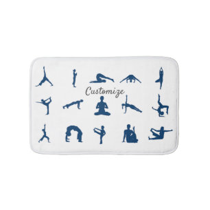 Tapis De Bain Silhouette Yoga Possède Thunder_Cove 