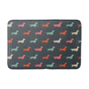 Tapis De Bain Silhouettes de teckel Amoureux de teckel