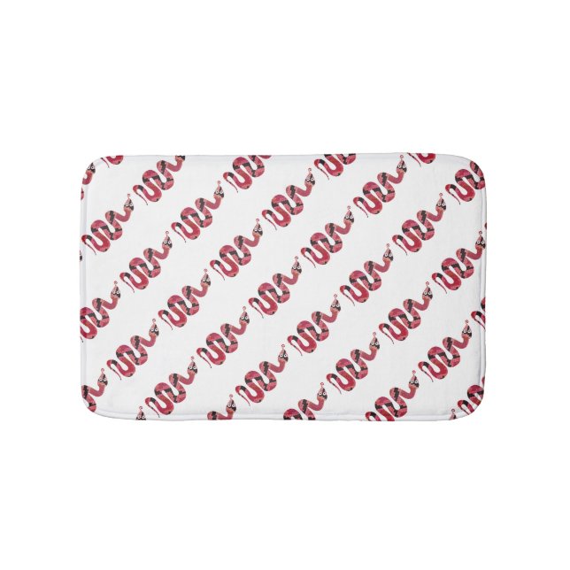 Tapis De Bain Silhouettes noires et rouges du serpent (Devant)
