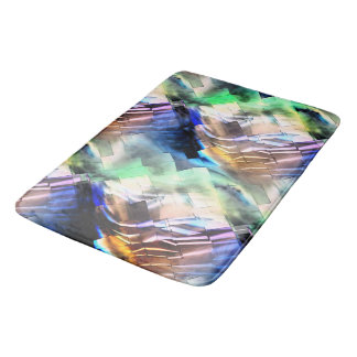 Tapis De Bain Silky flottant de couleurs en mosaïque abstraite d