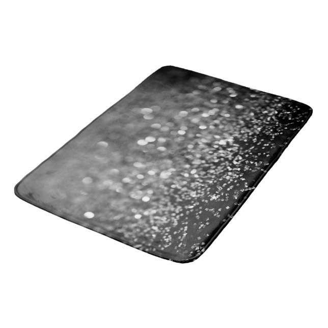 Tapis De Bain Silver Gray Glitter Bokeh Glam 1 (Angle)