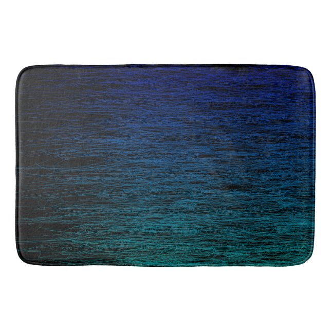 Tapis De Bain Simple Black Blue Turquoise Scribble Texture Abstr (Devant)