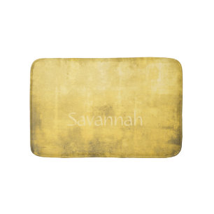 Tapis De Bain Simple gris jaune Abstrait Votre nom