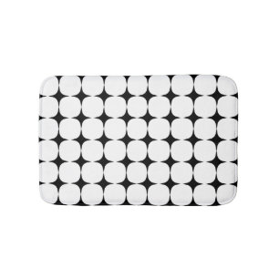 Tapis De Bain Simple Mid-Century moderne Motif noir et blanc