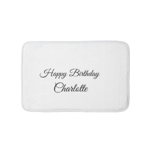 Tapis De Bain SIMPLE MINIMAL.CUTIE AJOUTER NOM BÉBÉ joyeux anniv