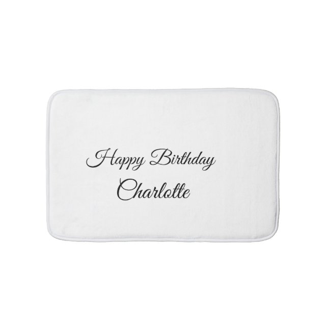 Tapis De Bain SIMPLE MINIMAL.CUTIE AJOUTER NOM BÉBÉ joyeux anniv (Devant)