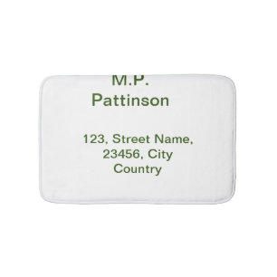 Tapis De Bain Simple minimal vert ajoutez votre texte nom photo