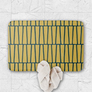 Tapis De Bain Simple moderne géométrique Motif de moutarde marin
