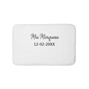 Tapis De Bain simple monogramme minimaliste Mme M. nom date anné