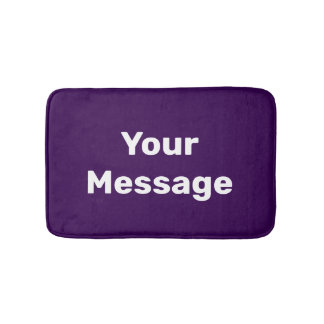 Tapis De Bain Simple Purple and White Your Message Text Template