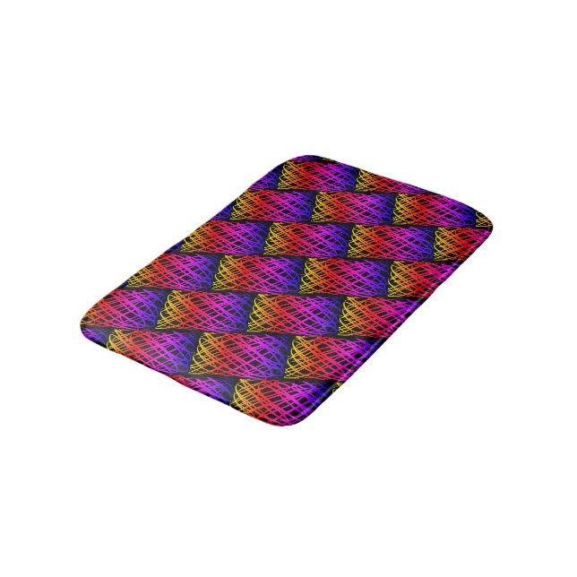 Tapis De Bain Simple Scribble | Half Drop | Arrière - plan noir  (Angle)