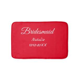 Tapis De Bain Simple texte minimal rose demoiselle d'honneur ajo