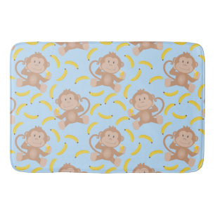 Tapis De Bain Singe Cheeky avec Mat Bain Bleu Banana