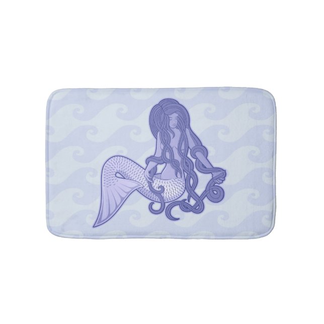 Tapis De Bain Sirène assise bleue (Devant)