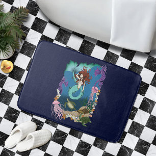 Tapis De Bain Sirène Mystique Océan Fantastique Vie Bleue de la